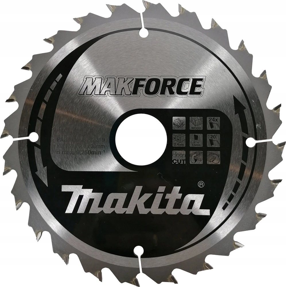Makita Sukepintos medienos pjūklas MAKFORCE 165*30MM 24Z