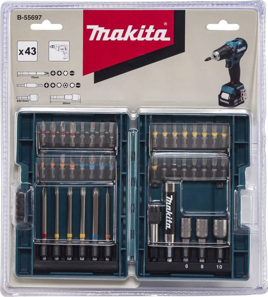 Makita Sukimo antgalių komplektas 43 vnt. 25mm/75mm bits B-55697