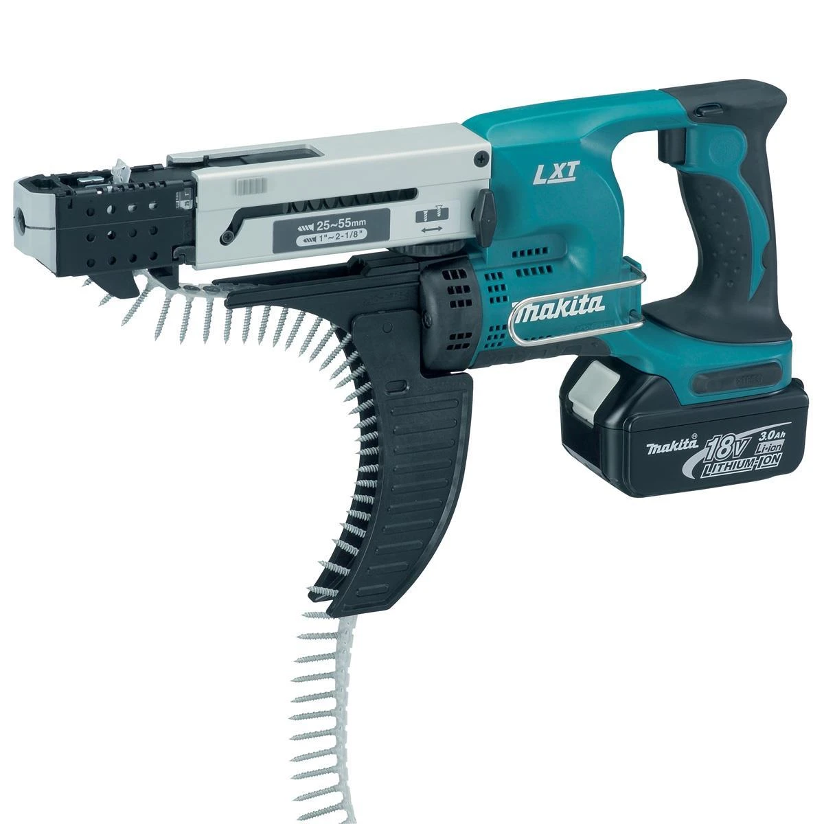 Makita BFR550RFE atsuktuvas su varžtų dėtuve