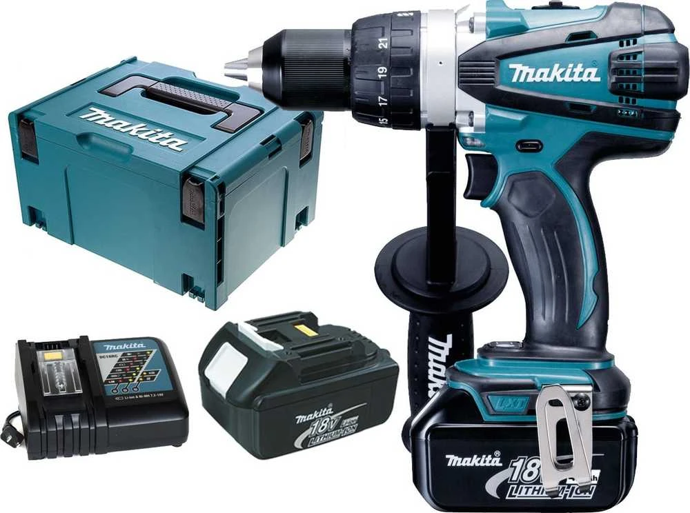 Makita Gręžtuvas-suktuvas DDF458RTJ, 18V/5.0Ah, lagaminas