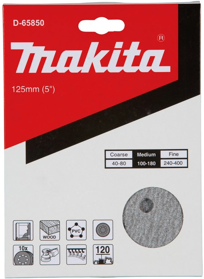 Makita šlifavimo popierius Kl 125mm K120(10)