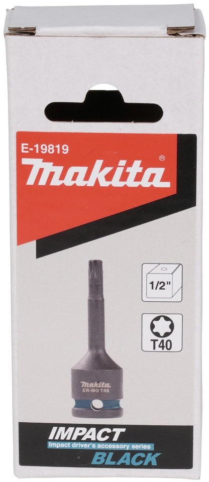 Makita SMŪGINĖ SUKIMO GALVA VERŽLIASUKIUI Impact Juodas 1/2“ T40 x 78 mm E-19819