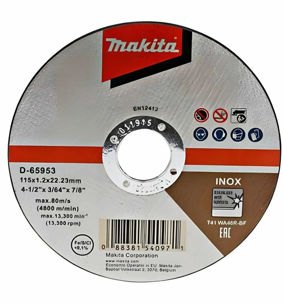 Makita D-65953-12 pjovimo diskas 115x1.2x22.23 nerūdijančio plieno
