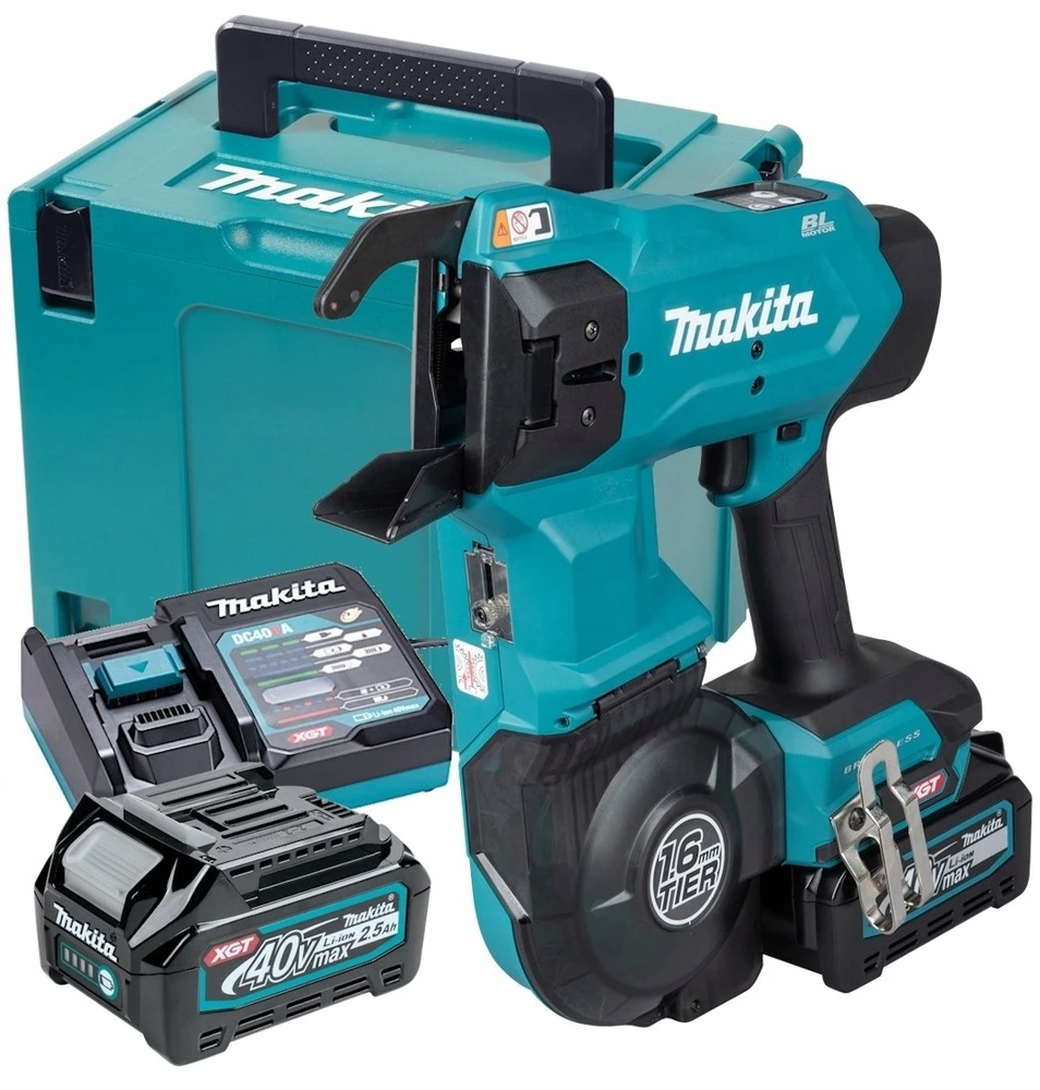 Akumuliatorinė armatūros strypų rišimo mašina 40V max XGT Makita [TR001GD203] 2x2,5Ah