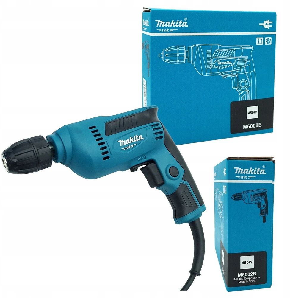 Makita M6002B gręžtuvas su originaliomis dėžutėmis