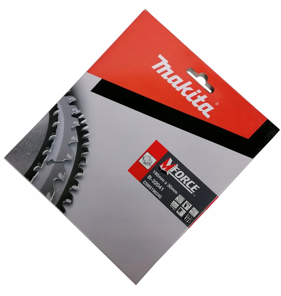 Makita T.C.T. pjūklas M-FORCE 190X2X30mm 15° T24 B-32041 T.C.T • 190 x30 mm • T24 • 15° • Medienai