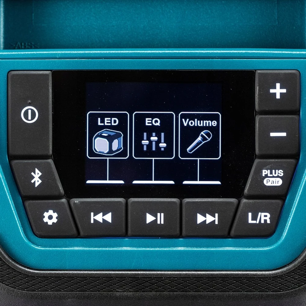 Makita MR014GZ Akumuliatorinis darbinis grotuvas Bluetooth 14.4V-40V/AC, LCD, Integruotas mikrofono stiprintuvas