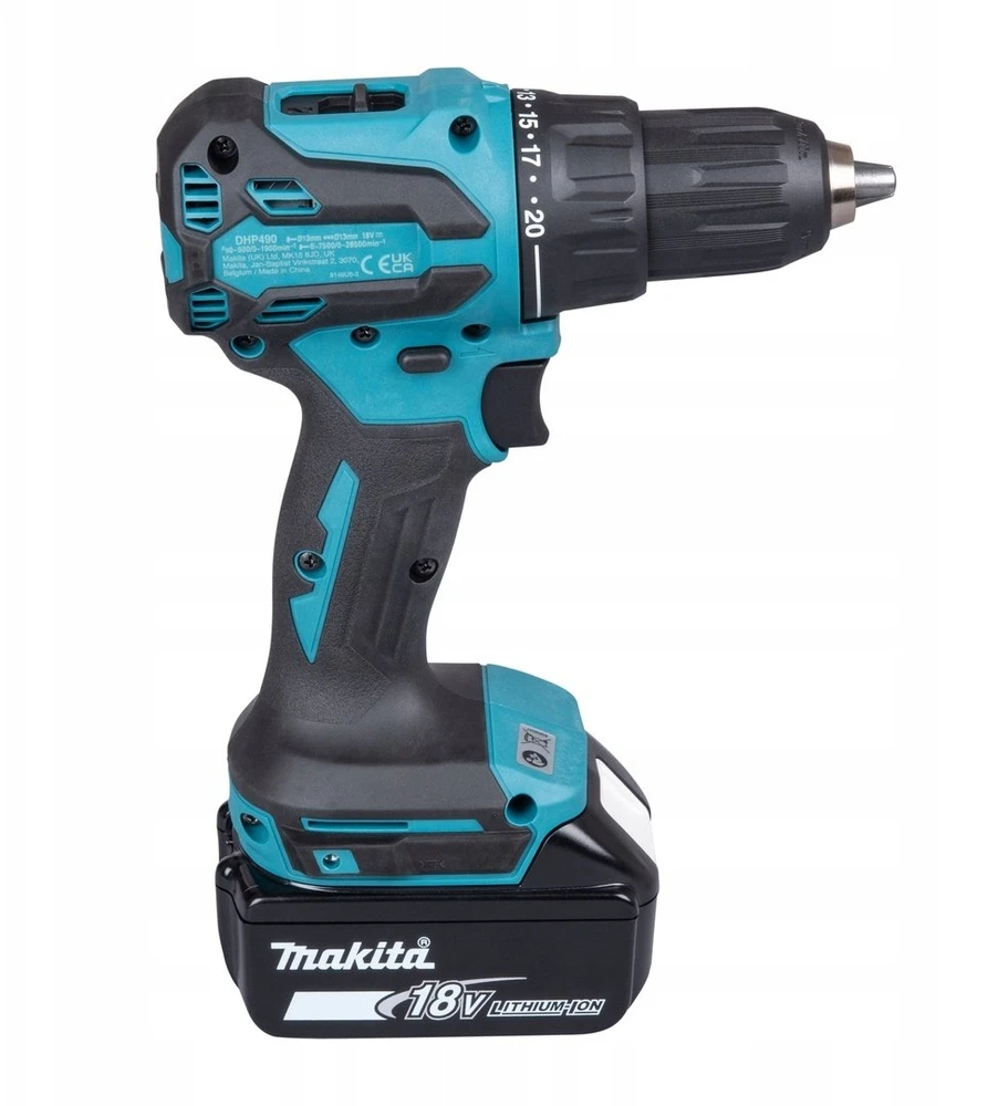 Makita DHP490SF1J Akumuliatorinis smūginis gręžtuvasl 18V, BL, 13mm, 65 Nm, 1x3,0Ah, DC18WC, lagaminas