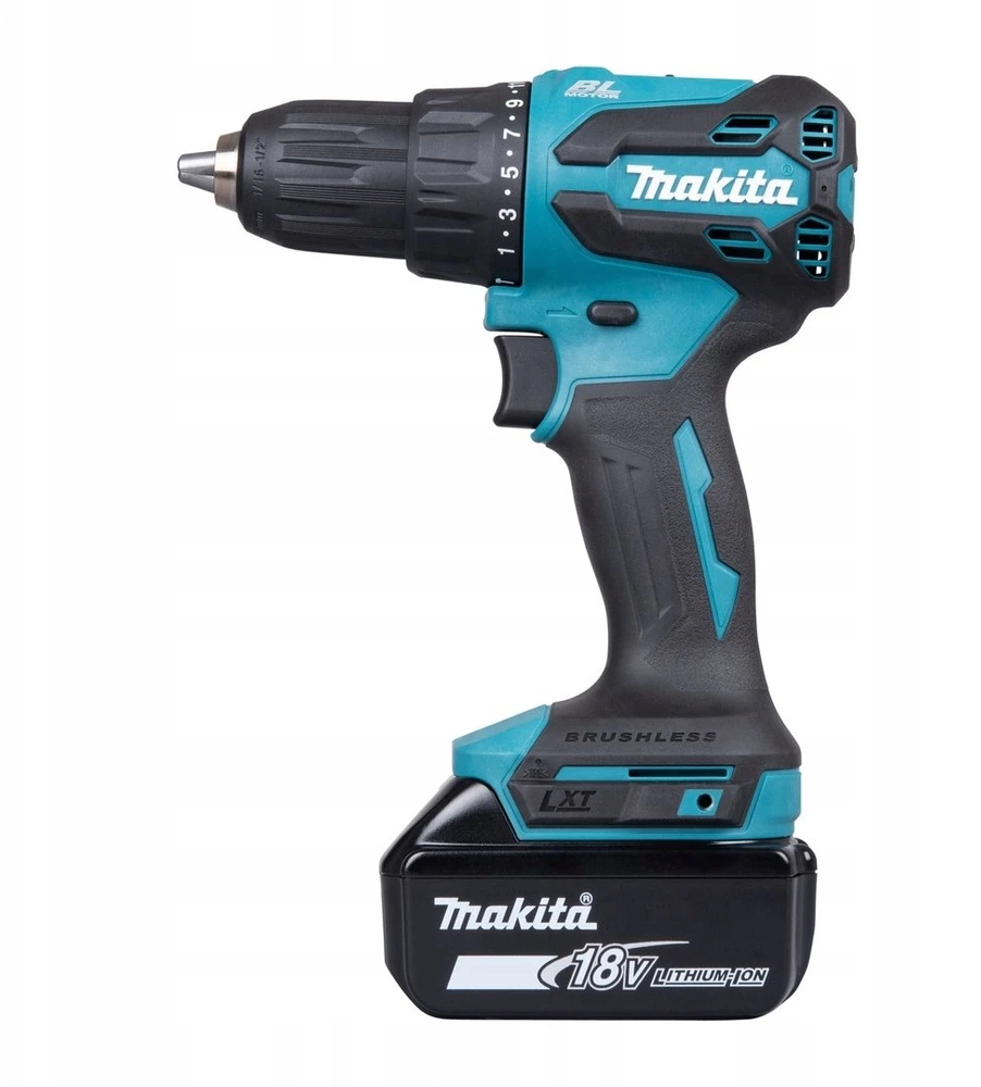 Makita DHP490SF1J Akumuliatorinis smūginis gręžtuvasl 18V, BL, 13mm, 65 Nm, 1x3,0Ah, DC18WC, lagaminas