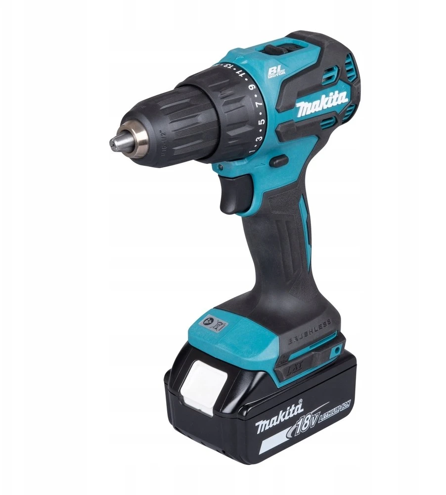 Makita DHP490SF1J Akumuliatorinis smūginis gręžtuvasl 18V, BL, 13mm, 65 Nm, 1x3,0Ah, DC18WC, lagaminas