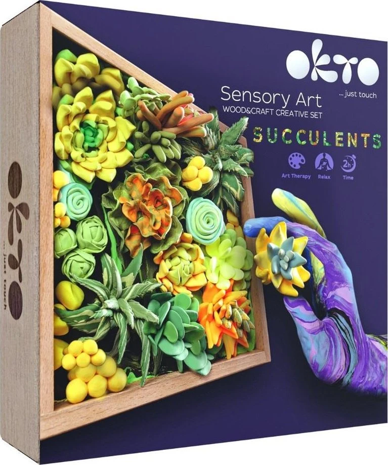 Maksik Okto Kūrybinis rinkinys Wood&Craft DIY Sukulentai – Energy 21x21cm 10009