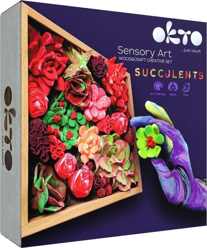 Maksik Okto Wood&Craft „pasidaryk pats“ kūrybinis rinkinys Sukulentai – „Passion“, 21x21 cm, 10010