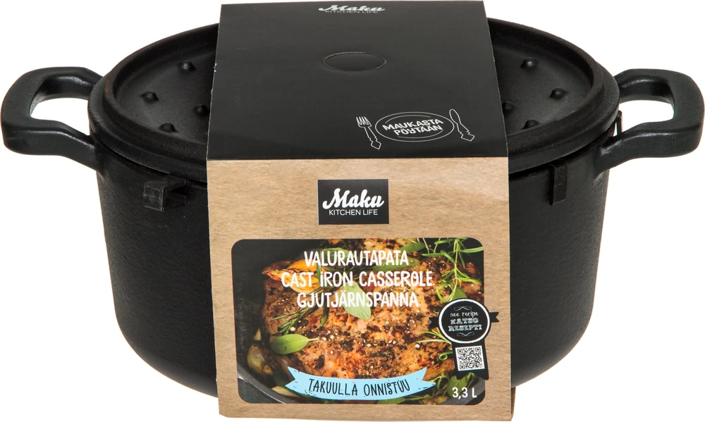 Maku ketaus puodas 3.3 l, juodas