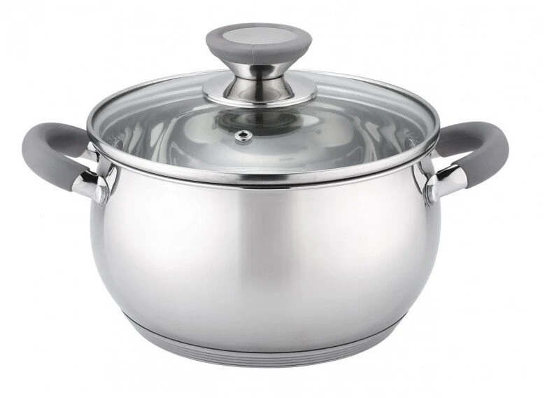 Oliver Voltz Puodas Voltz OV51210N24, 24 cm./6 l., pilkos rankenos, nerūdijantis plienas