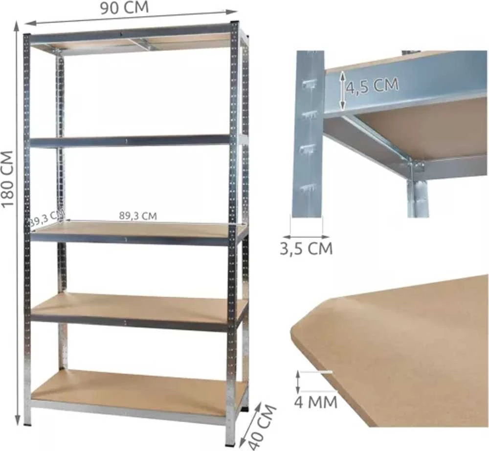 Sandėlio lentyna 180x90x40 Malatec 23768
