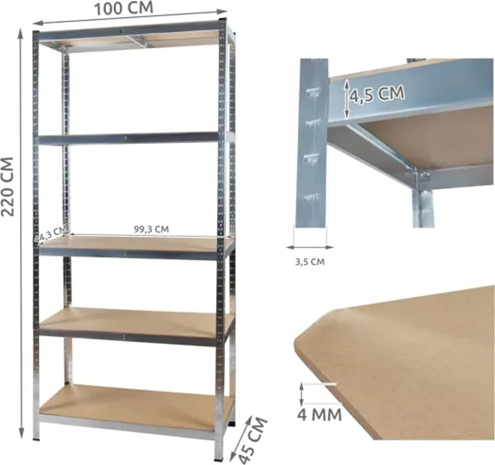 Sandėlio lentyna 220x100x45 Malatec 23766