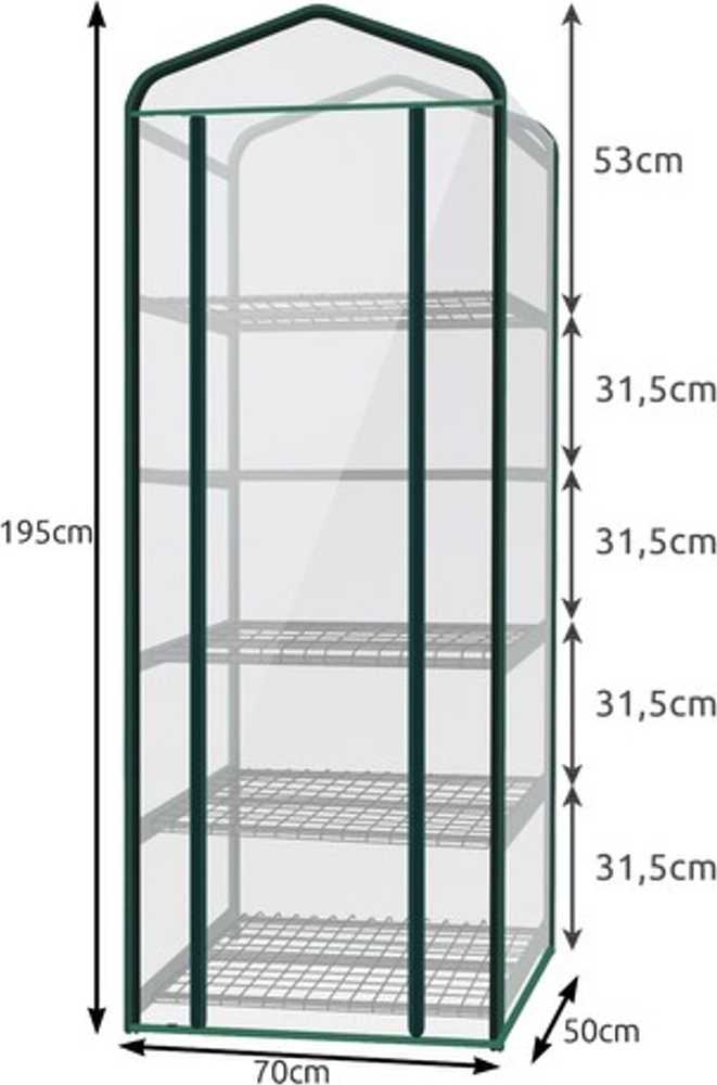 Malatec Mini folijos šiltnamis - 5 lentynos 23359