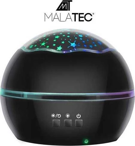 Malatec Izoxis Naktinis šviestuvas su projektoriumi - juodas LP16857