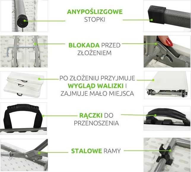 Gardlov Sulankstomas sodo stalas 180cm + 2 suolai