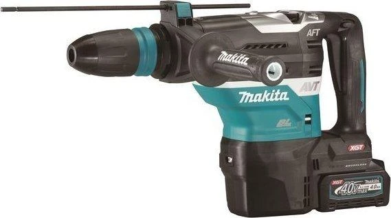 Makita HR005GM202 Perforatorius XGT, SDS-MAX, 8 J, 40mm; 7,4kg, bešepetėlinis variklis, AVT, AFT, AWS (su AWS lustu); XPT; 2X4,0Ah, greitasis kroviklis