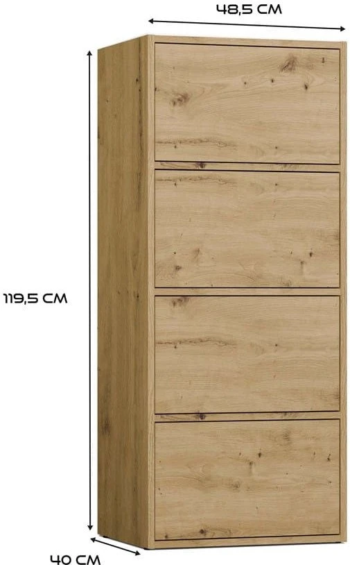 „Top E Shop“ komoda „ALMA“, antracito / ąžuolo spalvos