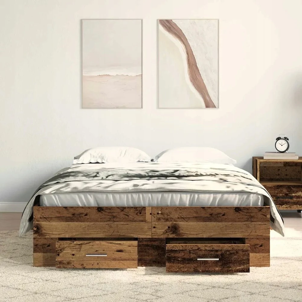 Lova Malys Group Lovos rėmas Senovinis medis 120 x 190 cm Apdirbta mediena
