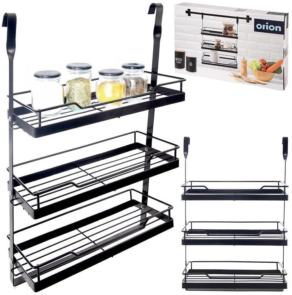 Malys Group Orion Metalinė Kabyklinė Virtuvės Lentyna RADKA 32x11x46 cm Juoda
