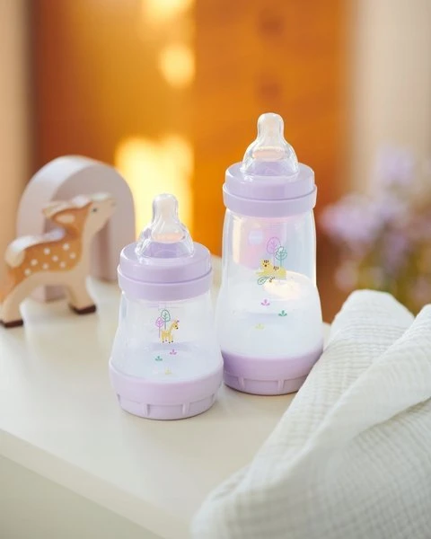 Mam Akcesoria MAM 851124 Perfect Start Planet Love buteliukas nuo dieglių 160ml mergina