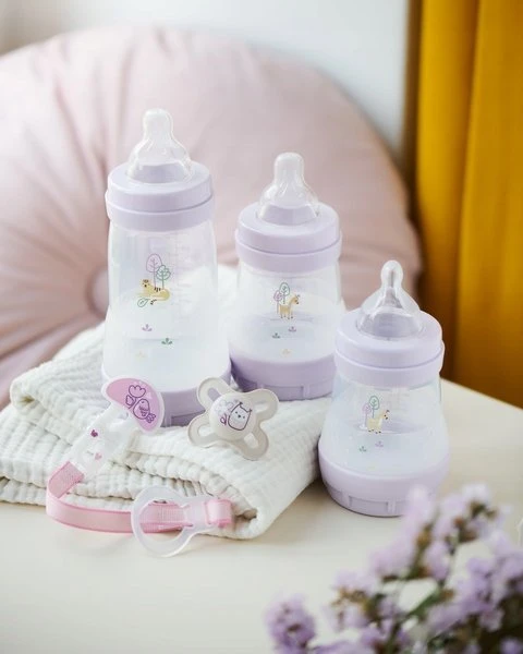 Mam Akcesoria MAM 851124 Perfect Start Planet Love buteliukas nuo dieglių 160ml mergina