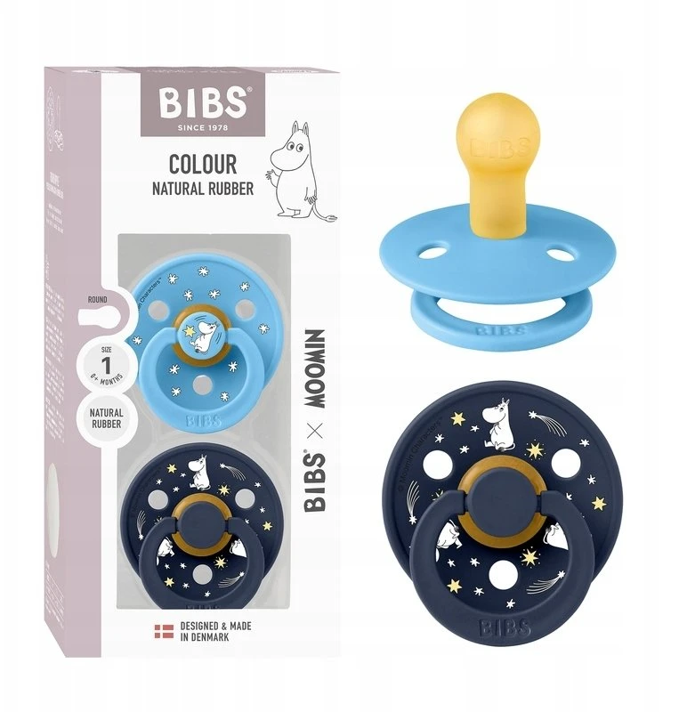 BIBS x MOOMIN čiulptukų rinkinys 1 dydis (0 - 6 mėn.) Good night breeze mix