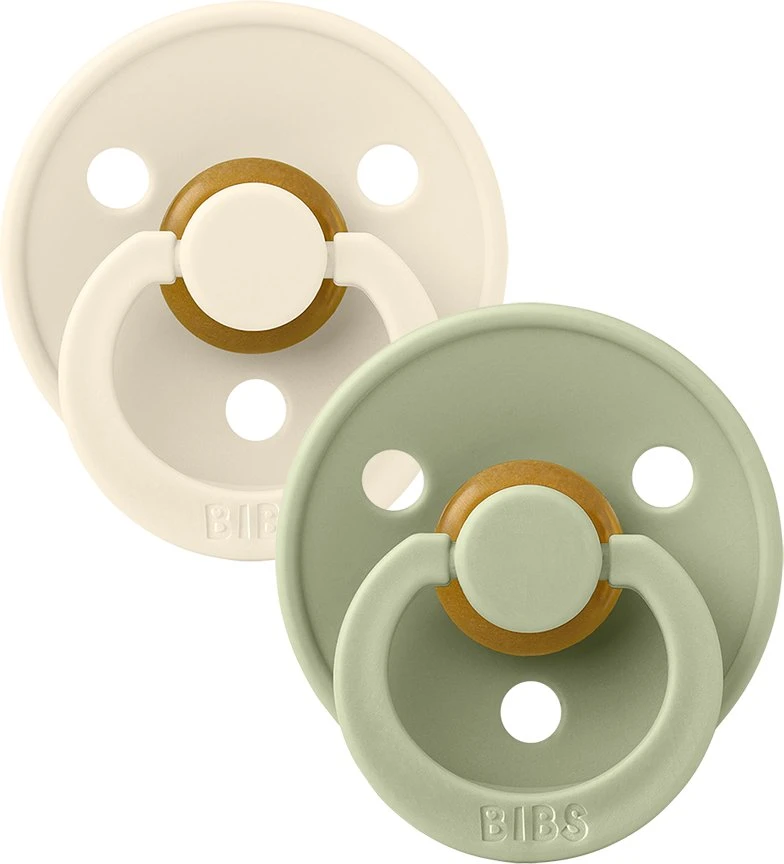 BIBS Color anatominis kūdikių čiulptukas 2 vnt. RUBBER 6 m+ Ivory&Sage