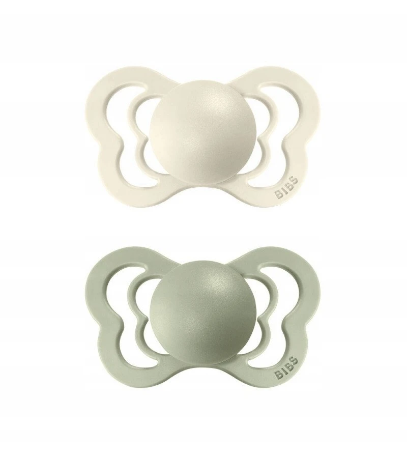 Mam Baby BIBS 0-6 mėn. silikoniniai čiulptukai SUPREME, 2 vnt., Ivory/Sage