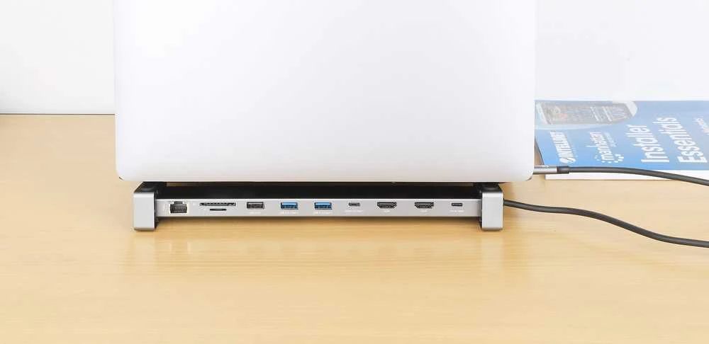 Manhattan 190398 knyginių kompiuterių dokas / jungčių replikatorius Vielinis USB 3.2 Gen 1 (3.1 Gen 1) Type-C Pilka