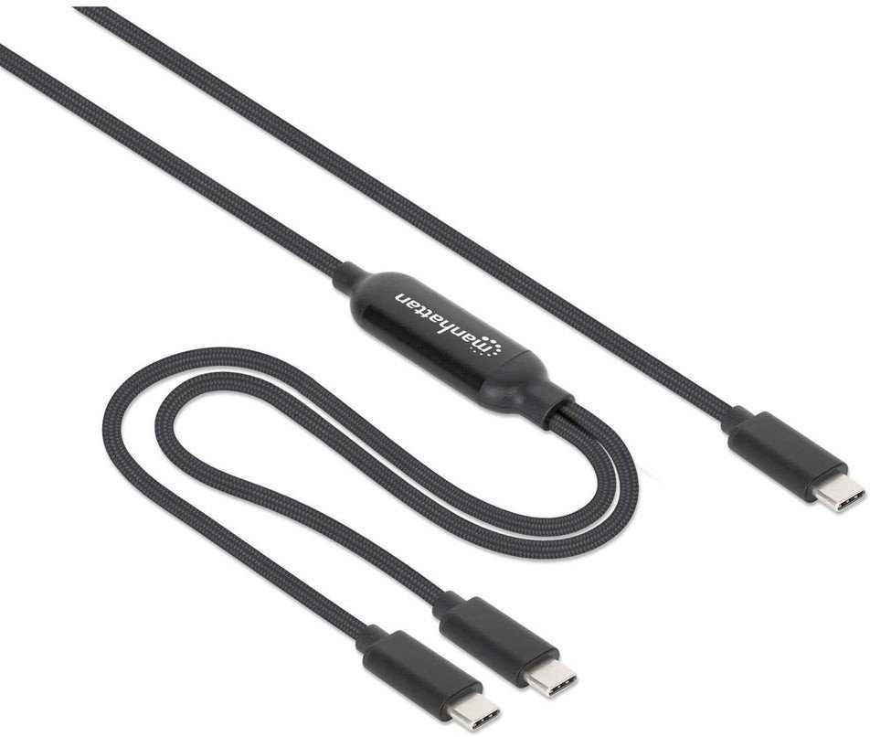Kabelis USB Manhattan USB-C - 2x USB-C 2 m Juodas (355810)