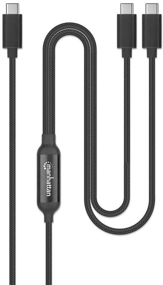 Kabelis USB Manhattan USB-C - 2x USB-C 2 m Juodas (355810)