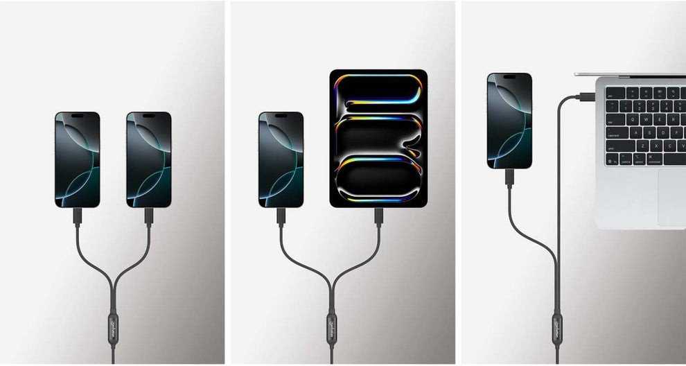Kabelis USB Manhattan USB-C - 2x USB-C 2 m Juodas (355810)