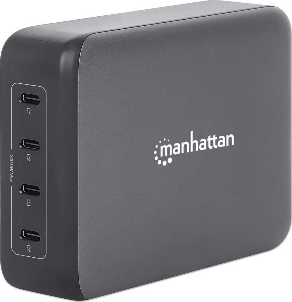 Įkroviklis Manhattan 4-Port GaN USB Power Delivery PD 3.1 4 USB-C 240W (102667)