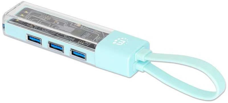 USB šakotuvas su permatomu korpusu ir kilpa