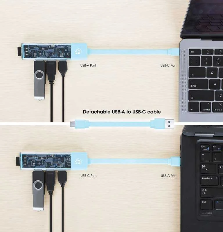 Manhattan 4 prievadų USB 3.2 Gen1 Type-A/C į 4x USB-A 3.0 (181020)