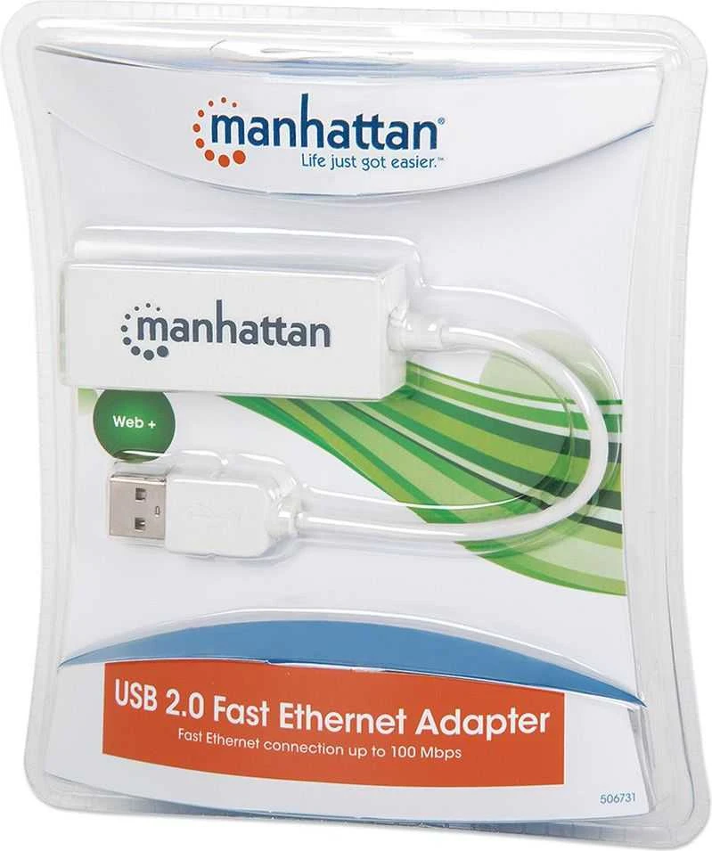 Manhattan 506731 kabelių sąsaja / invertavimo adapteris USB 2.0 RJ-45 Balta