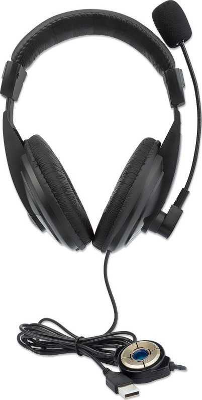 Manhattan Products Manhattan 179843 USB stereo ausinės juodos