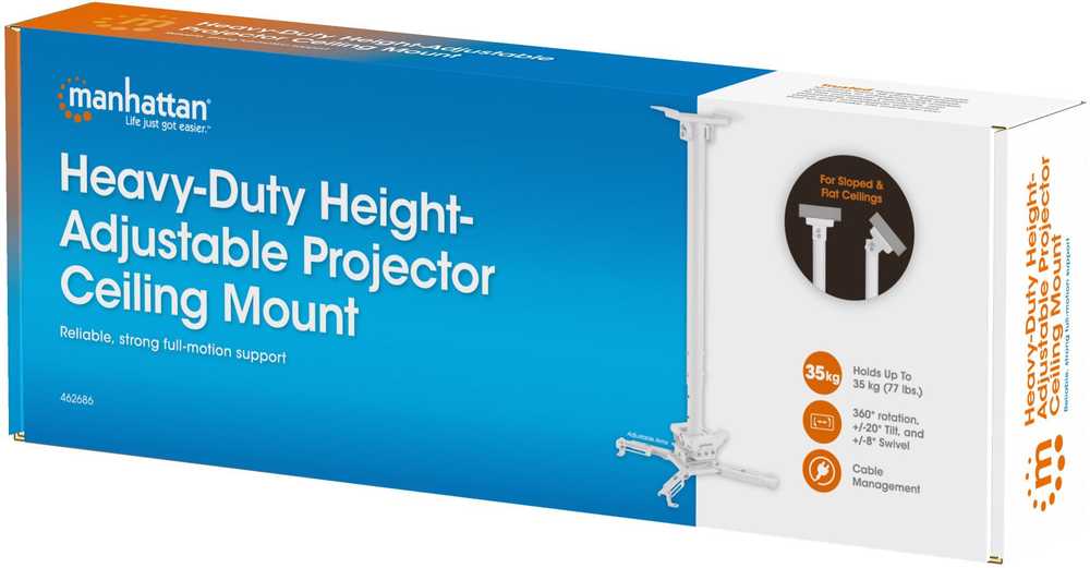 Laikiklis do projektorów Manhattan MANHATTAN Höhenverstellbare Beamer-Deckenhalterung bis 35kg