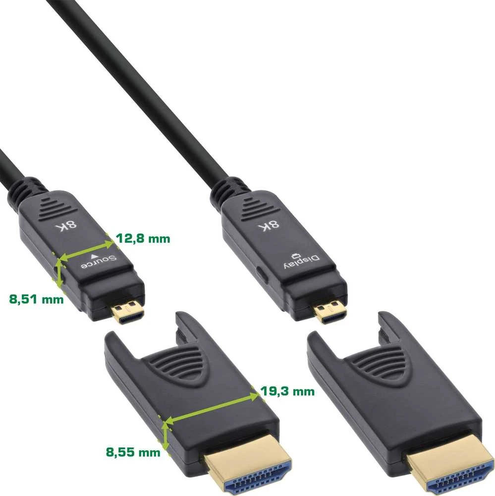 Manhattan HDMI laido jungčių techniniai matmenys