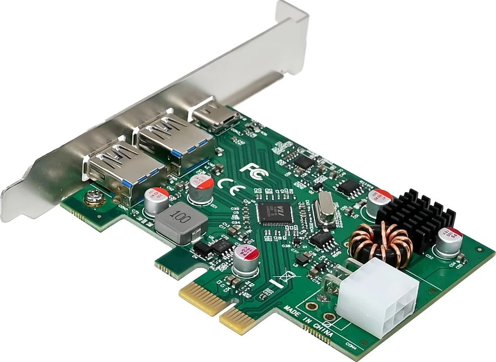 Manhattan InLine® valdiklio plokštė, 2x USB-A, 1x USB-C 3.2 Gen.1, PCIe, PD3.0, su 6 kontaktais