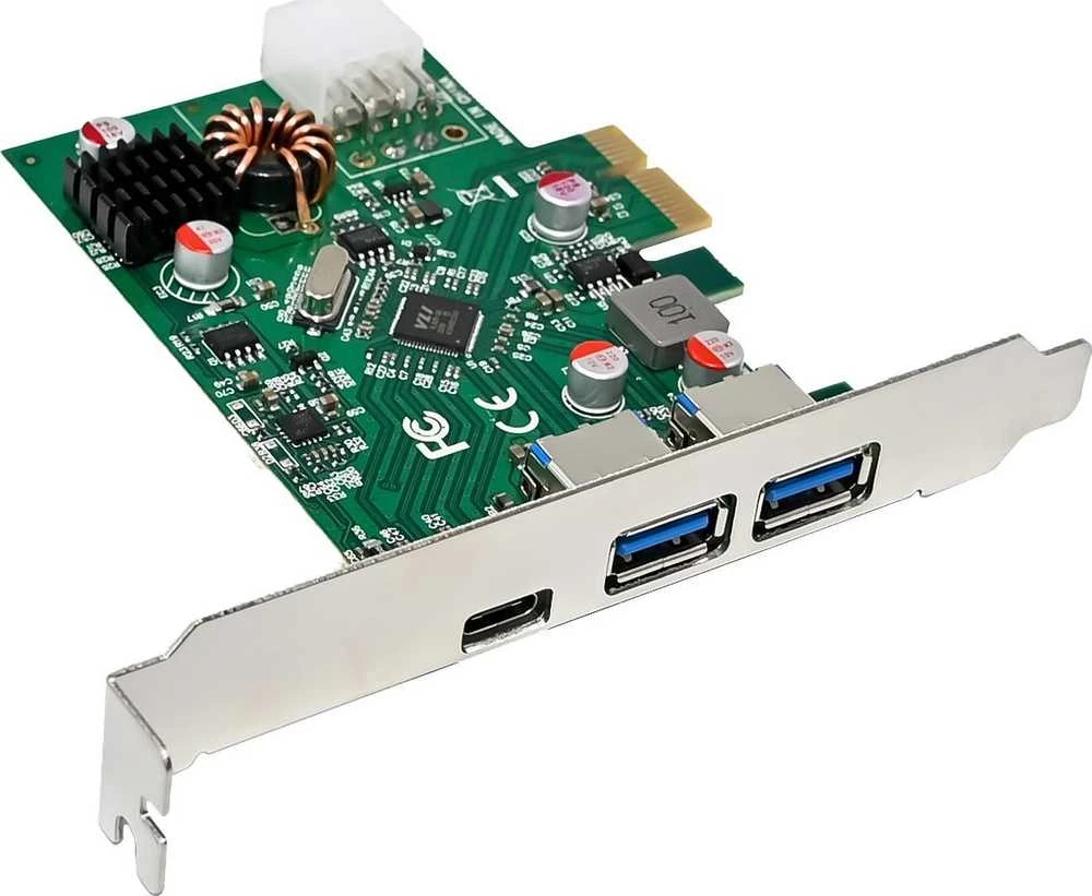 Manhattan InLine® valdiklio plokštė, 2x USB-A, 1x USB-C 3.2 Gen.1, PCIe, PD3.0, su 6 kontaktais