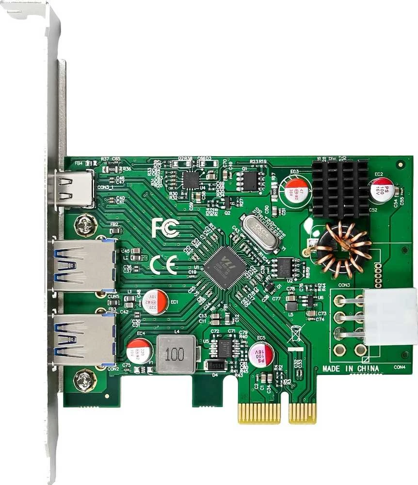Manhattan InLine® valdiklio plokštė, 2x USB-A, 1x USB-C 3.2 Gen.1, PCIe, PD3.0, su 6 kontaktais