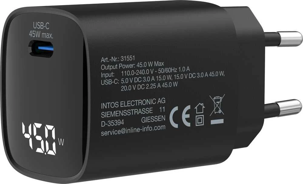 Manhattan InLine® USB PD GaN 1 USB-C 45W įkroviklis