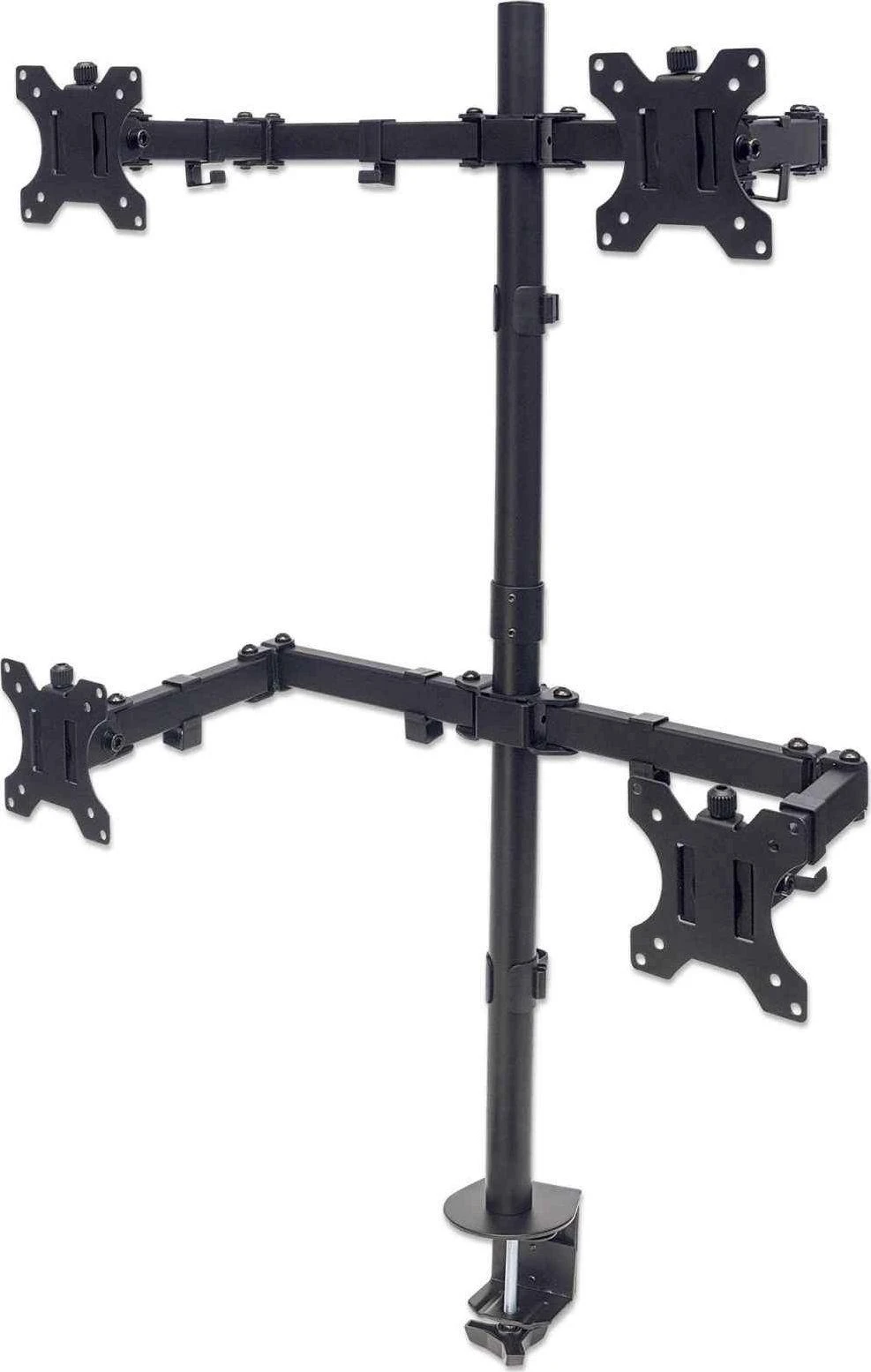 „Intracom MANHATTAN Monitorius“ laikiklis skirtas 4 LCD monitoriams. Laikoma keturi 33–81,3 cm (13–32 colių) monitoriai iki 8kg (juodas).