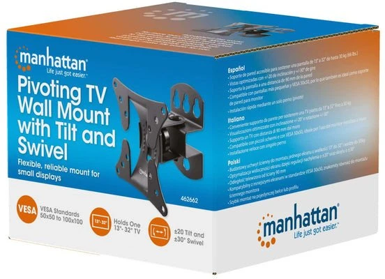 Manhattan Laikiklis ścienny televizoriui 13-32'' nachylany i sukamasis do 30kg