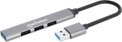 Manhattan Manhattan 168427 šakotuvai ir koncentratoriai USB 3.2 Gen 1 (3.1 Gen 1) Type-A 5000 Mbit/s pilka